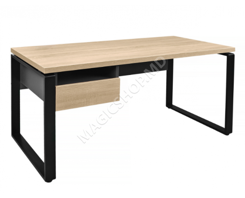 Masă Birou B-140 cu Sertar Sonoma/Black